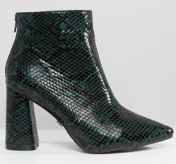 ASOS green snake skin boots