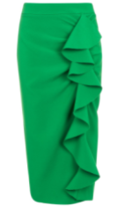 green ruffle skirt topshop