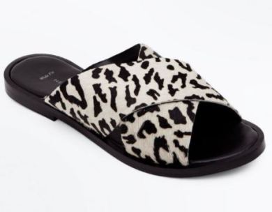 new look leopard print flat sandals