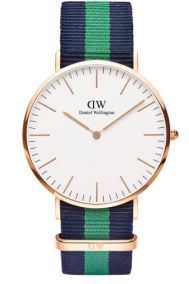 daniel wellingotn green stripe watch